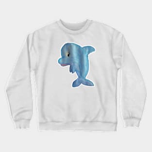 Cute watercolor blue dolphin Crewneck Sweatshirt